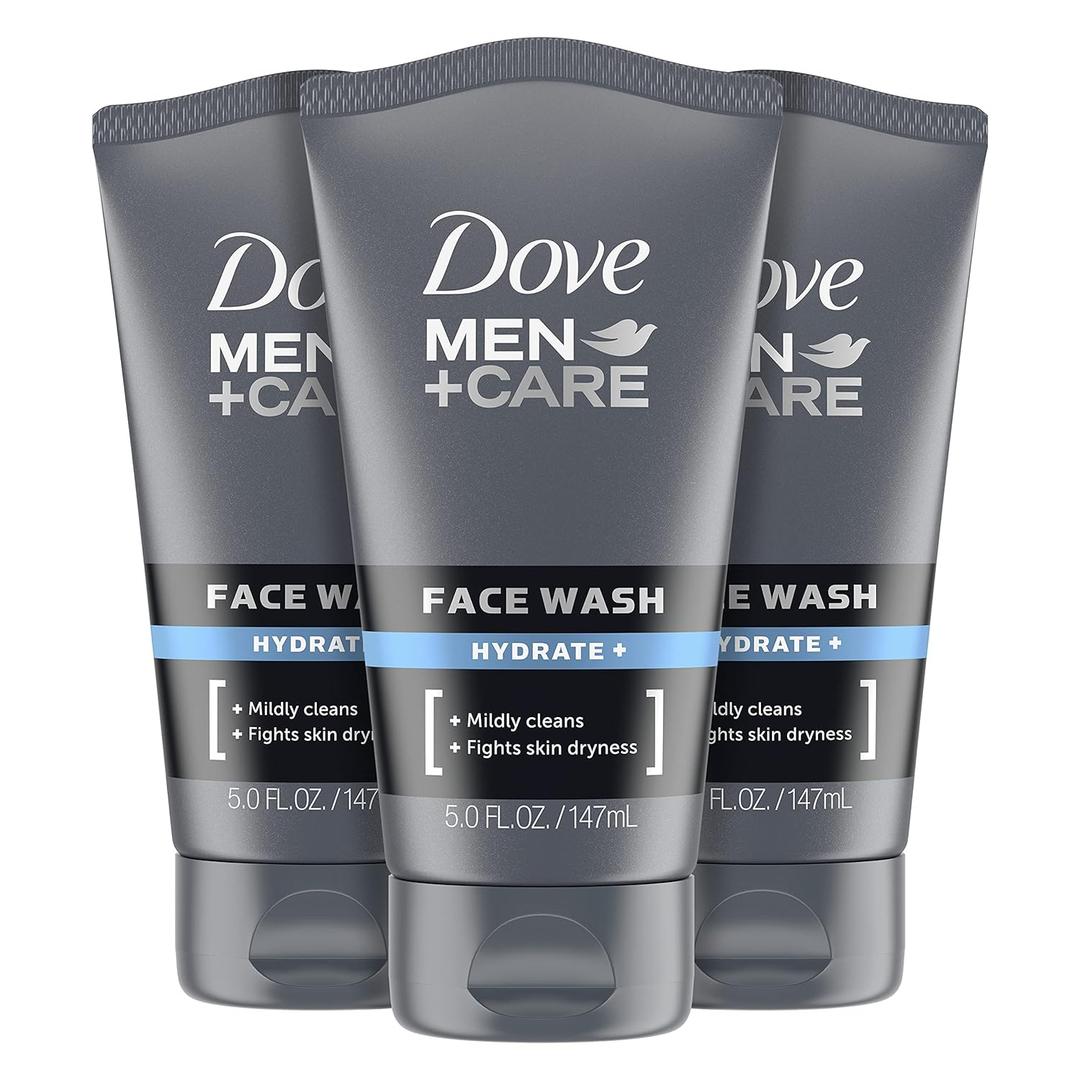 DOVE MEN + CARE Face Wash Hydrate Plus Skin Care, 5 Oz (Pack of 3)