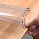 42"X60"Crystal PVC Table Cover Protector, Waterproof PVC Tablecloth, 2MM Thickened Protector for Table, Desk, Coffee Table, Workbench,Dresser, TV Stand, Counter