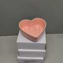 Skylety 4 Pcs Heart Shaped Bowls 5. 5" l x 5. 7" w x 2" h Valentine Ceramic Dessert Bowls Salad Kitchenware Cooking Gifts for Serving Dipping Seasoning Wedding Anniversary(Pink)