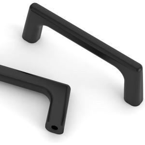Asidrama 10 Pack 3 Inch(76mm) Matte Black Cabinet Pulls Cabinet Handles Cupboard Handles Kitchen Cabinet Hardware for Cupboard Drawer Pulls (3" Hole Center)