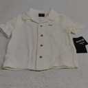 Baby and Toddler Boys' Short Sleeve Button Up Shirt and Shorts 2-Piece Outfit Set (Marshmallow) 2T