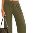 PRETTYGARDEN 2 Piece Sets for Women Summer 2025 Airport Travel Outfits Crop Tank Tops Wide Leg Pants Matching Lounge Sets (Green, XXL)