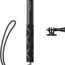ATUMTEK 45" Invisible Selfie Stick, 1/4" Extended Monopod Pole, Solid and Compact Design for Insta360, for GoPro, DJI, Action Camera (Buckle Mount for GoPro and Wrist Strap Included)