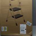 2 Step Ladder, Portable Steel Folding Step Stool with Wide Anti-Slip Pedal & Convenient Handgrip, 500lbs Sturdy Steel Ladder, Black