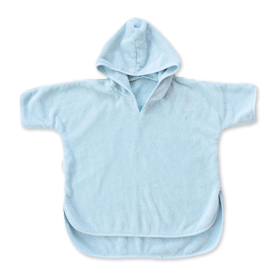 Natemia Hooded Towel Poncho  100% Organic Cotton - Kids & Toddler Beach Towel with Hood - GOTS Certified - Gentle on Sensitive Skin - Cozy Swim & Bath Towel for Boys, Girls - Perfect Registry Gift (2-3T, Blue)