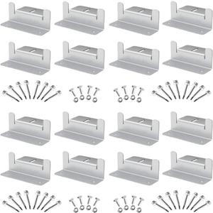 16 Units per Set Solar Panel Mounting Z Brackets, Solar Panel Mounting Brackets Lightweight Aluminum Corrosion-Free for RVs, Trailers, Boats, Yachts, Wall and Other Off Gird Roof