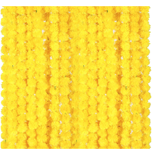 Giegxin 15 Pack Marigold Garland for Decoration 5 ft Long Strands Faux Artificial Marigold Flowers Diwali Indian Wedding Party Mantle Decor for Día De Muertos Pooja Religious Pongal(Yellow)