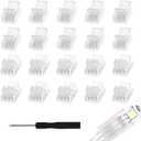 20Pcs 3 Pin 8mm LED Strip Connectors Gapless Solderless Strip to Wire Connector for 8mm Waterproof and Non-Waterproof WS2811 WS2812B IC RGB LED Strip Lights