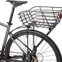 Rear Bike Basket with Rack - Rear Rack with Fixed Basket for Disc Brake/Non-Disc Brake Mount - Bicycle Basket Cargo Touring Carrier fit 26-29 and 700c, Black