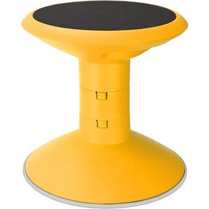 Storex Wiggle Stool  Active Flexible Seating for Classroom and Home Study, Adjustable 12-18 Inch Height, Yellow (00303U01C)