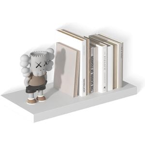 12 Inch Deep Floating Shelves, 24" W x 12" D Wood Floating Shelves for Wall, Large Storage Space Wall Mount Shelf with Invisible Brackets for Living Room Kitchen Bathroom, 1 Pack, White