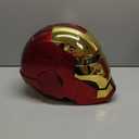 Electronic MarK 5 Helmet Gold Voice Control/Sensing/Remote Control Open/Close with Sounds & LED Eyes Light Up Super Hero Movie 1:1 model Prop. Universal Size (Red)