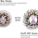 18 inch Easter Eggs Wreath for Front Door, Wall, Window, Fireplace, Artificial Easter Hanging Wreath with Plastic Foam Eggs, Grapevine, Plastic Berries, Multicolored