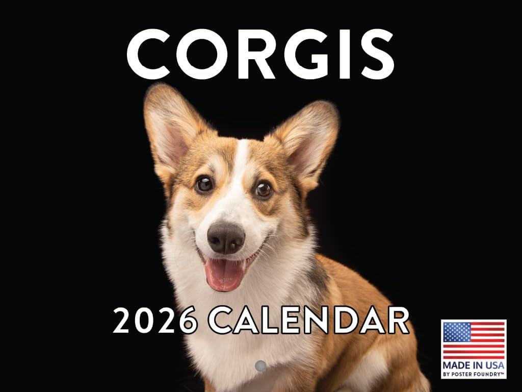 Corgi Calendar 2026 Wall Monthly Corgis Gifts For Corgi Lovers Women Men Mom Dad | American Made In The USA