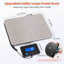 MUNBYN Shipping Scale, 440lb/1.8oz Digital Postal Scale for Packages with Hold/Tare Function, Backlit LCD, Battery & Cable Included, Postage Scale for Small Business, Packages, Luggage, and Home Use