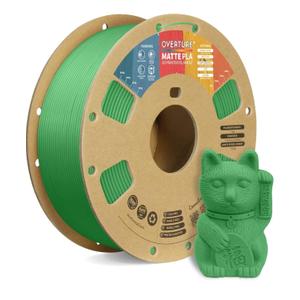 OVERTURE Matte PLA 3D Printer Filament 1.75mm, Matt Surface & Low Warping Filament 1kg Spool (2.2 lbs), Accuracy +/- 0.02 mm, Fit Most FDM Printers (Matte Green)