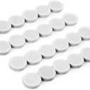 Bullseye Office 24 Round White Fridge Magnets, Button Shaped, Small Colorful Magnetic Discs for Kitchen, Cabinet or Classroom, Perfect Whiteboard Supplies for Teachers (White)