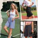 3 Pack Women's Bermuda Shorts Pockets High Waist Knee Length Casual Athletic Drawstring Summer Loose SweatShorts (XL)