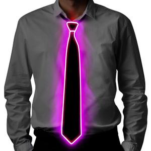 Ainiv Light Up Neckties Bowties Suspenders LED Party Supplies Glow in the Dark Adjustable for Women and Men Parties