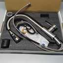 Kitchen Faucets with Pull Down Sprayer, Brushed Nickel High Arc Single Handle Stainless Steel Bar Sink Faucet with Deck Plate for 1 or 3 Hole, Suitable for Farmhouse RV Camper Laundry