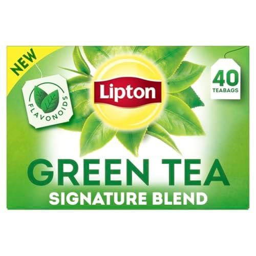 6 Pack of Lipton Signature Blend Green Tea Bags, Unsweetened Teabags for Hot Tea or Iced Tea with Caffeine and Flavonoids, 40 Total Tea Bags (BB: 04/2027)