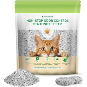 Bentonite Litter Sodium Mineral Cat Litter Clumping, Odor Control Kitty Litter for Self Cleaning Box & Automatic Litter Box, Dust Free, Strong Durability, 10 lb