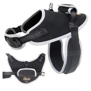 Reflective No Pull Dog Harness for Large Dogs, Easy Control Dog Vest Harness, Breathable Mesh Harness, Comfortable and Adjustable, Metal Ring and Control Handle, Black L