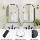 Sunniry Arched Wall Mirror, 20x30 inch Black Arch Mirror, Arch Bathroom Mirrors Metal Frame, Arched Mirrors for Living Room, Bathroom, Hallway, Bedroom.