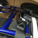 Medline Lightweight Foldable Transport Wheelchair with Handbrakes and 12-Inch Wheels, Blue Frame, Black Upholstery