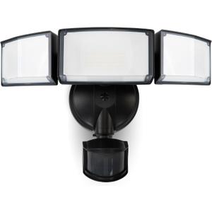 LUTEC 72W 7500LM LED Security Lights Motion Sensor Light Outdoor, 5000K Daylight, IP65 Waterproof, Dusk to Dawn, 3-Head Motion Detected Flood Light for Garage, Yard, Porch(Black), 1 Pack