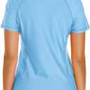 Women's UPF 50+ Rash Guard Sun Protection Swim Shirt Quick Dry Swimsuit Lightweight Short Sleeve Top Only (Blue) M
