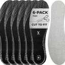 6 Pair Pack Anti Odour Shoe Insoles Set with Odor Eating Charcoal, Shoe Inserts, Kaps Odour Stop