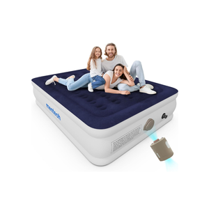Air Mattress Queen with Built in Pump, 18" Raise Blow Up Luxury Mattress, Fast 2Mins Portable Colchone Inflable,660lbs Max, Cordless Air Bed for Home & Camping