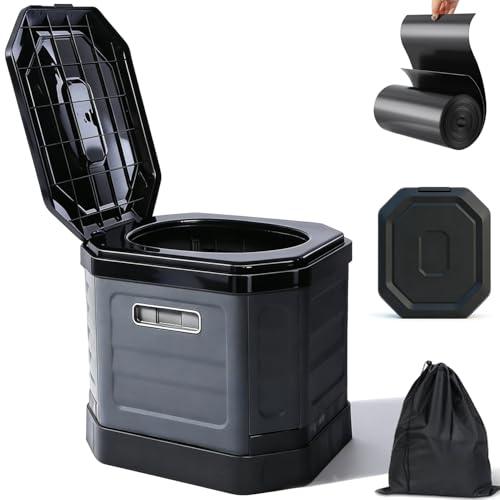 Tfulad Camping Toilet for Adults - Portable Folding Toilet with Lid,Travel Portable Potty for Adults,Porta Potty Car Portable Potty