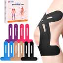 Precut Kinesiology Tape for Knees, 10 Pcs, 5 Colors - Knee Support & Stability, Knee Pain Relief Athletic Tape - Waterproof & Elastic, Breathable Hypoallergenic Latex-Free Tape