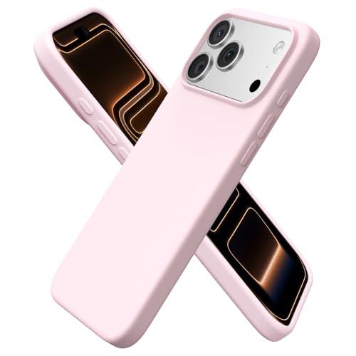 ORNARTO Compatible with iPhone 17 Pro Max Case 6.9", Slim Liquid Silicone 3 Layers Soft Gel Rubber Shockproof Protective Cover with Anti-Scratch Microfiber Lining-Chalk Pink