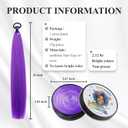 Purple Braiding Hair Pre Stretched 26 Inch and Washable Purple Hair Wax 2.12 0z, Synthetic Hair Extensions for Braids, DIY styling Kit for Party, Cosplay, Halloween, Christmas