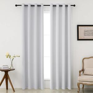 Pickluc Greyish White Blackout Curtains with Grommet 84 Inches Long 2 Panels, Light Blocking Window Drapes for Living Room, Thermal Insulated, Noise Reduction, Privacy Protection, 52" W x 84" L