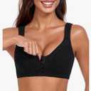 HACI Comfort Everyday Full Coverage Bra Back Support Wireless(Black,36D)