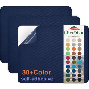 Gheeidau Canvas Repair Patch 911 Inch 3Pcs Waterproof Self-Adhesive Fabric Repair Patch for Tents,Boat Cover,Pop Up Canopy,Patio,Bags,Car Seats,Sofas,Furniture Cover(Navy)