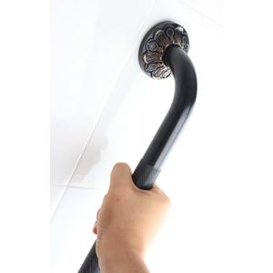 20" Bathroom Anti-Slip Grab bar, Bathtub Textured Shower Bar, Home Saftey Armrest, Toilet Hand Rail, Oil Rubber Bronze Finish (BL)
