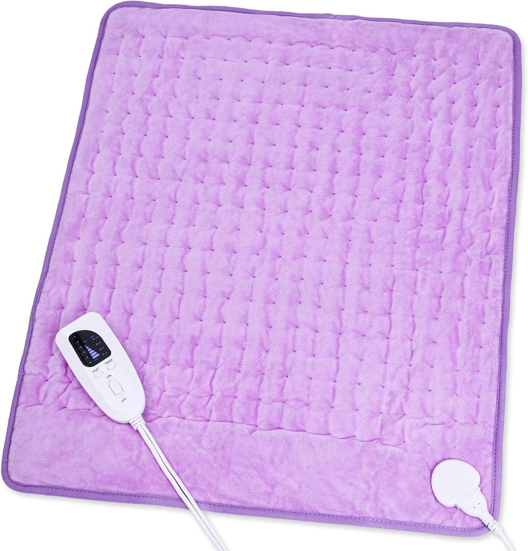 Heating Pad,Electric Heating Pads,Heating Pad for Back,Lavender,24x20 Inch | Heating Pads for Shoulder,Neck,Abdomen,Knee,Arms,Legs,Heat Pad for Birthday Father Mother Gift Women Men,6 Heat Settings