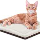 K&H PET PRODUCTS Self-Warming Cat Bed Pad, Self Heating Pad for Outdoor Cat Houses, Warming Mat for Indoor Pet Beds & Furniture, Reversible Blanket, Washable - Small 21 X 17in Oatmeal/Chocolate