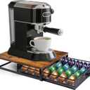 Coffee Pod Holder Drawer Organizer Vertuo Capsules Storage Organizer with Sliding Drawer Compatible For Nespresso Vertuo Pods, Holds up to 54 Small or 28 Big Vertuo Pods Rustic Brown