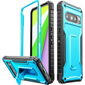 FITO for Google Pixel 8 Pro Case, Dual Layer Shockproof Heavy Duty Phone Case Built-in Kickstand for Google Pixel 8 Pro Phone (Blue)
