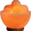 Himalayan Fire Salt Bowl Lamp with 5 Massage Balls & Classic Wood Base Premium Quality Authentic from Pakistan
