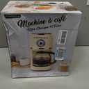Nostalgia Classic Retro 10 Cup Coffee Maker - One-Touch Drip Brew, Reusable Filter - Anti-Drip, Auto Shutoff, & Time Display - Dishwasher Safe 50 oz Carafe - Cream