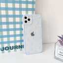 NITITOP Compatible with iPhone 11 Pro Max Case Cute Clear Blue Durable Love Heart Pattern for Girls Women Soft TPU Transparent Colourful Frame Full Camera Lens Shockproof Protective Cover - Blue