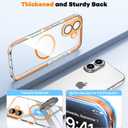 Misscase for iPhone 17 Magnetic Case,[Military Drop Protection] Clear Hard Plastics Cover, Camera Lens Protector,Compatible with MagSafe,Anti Yellowing Full Protection Cases-Orange