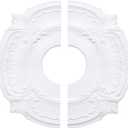 Ceiling Medallion, PU Ceiling Fan Light Covers for Light Fixtures and Ceiling Fans Chandeliers 11.8" OD x 3.42" ID, Vintage Minimalist Design Easy Install (White-Split Design)